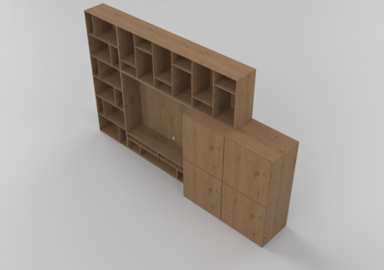 Paredes equipadas 3D - Sistema modular 310x189cm - Natuzzi...