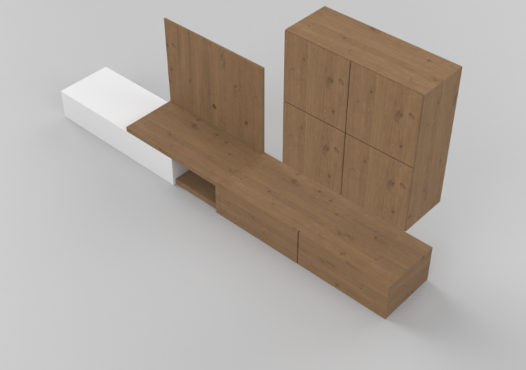 Paredes equipadas 3D - Sistema modular 410x215cm - Natuzzi...