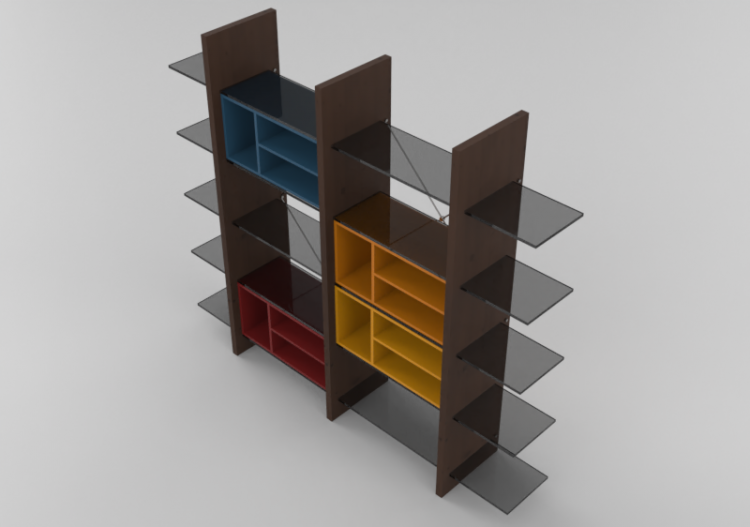 Armários Multiuso De Parede 3D - Sistema componível...