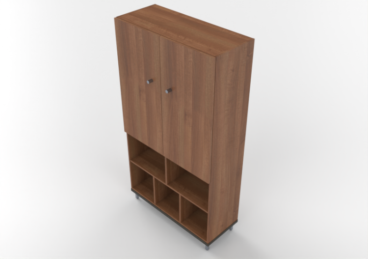 Estantes 3D - Estante com prateleiras e contentores...