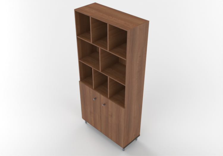 3D Book shelf - Bookcase with shelves and cabinets...