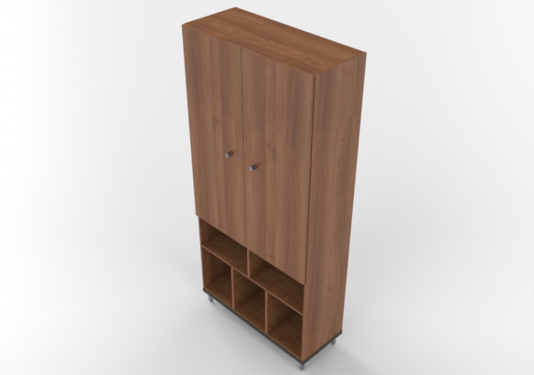 3D Bookshelves and Containers - Bookcase with shelves and...