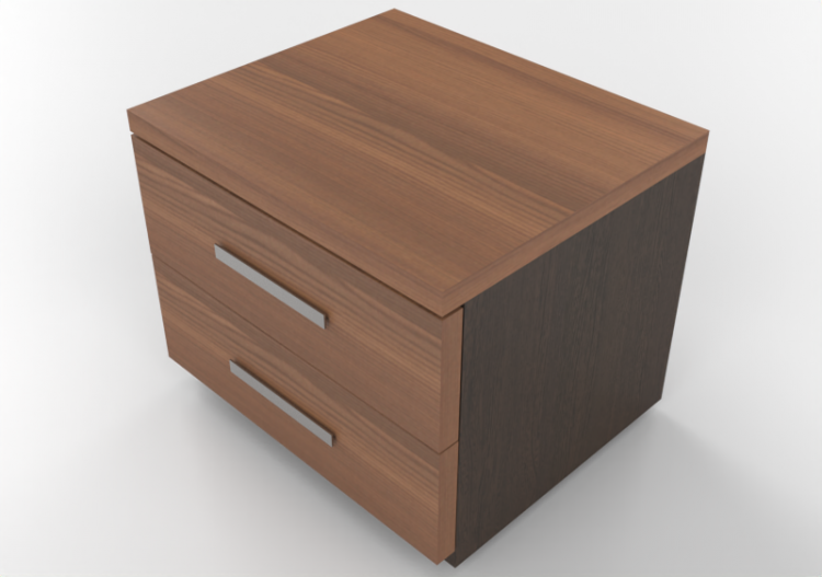 Camas y Mesitas de noche 3D - Mesita 2 cajones 54x44x40cm -...
