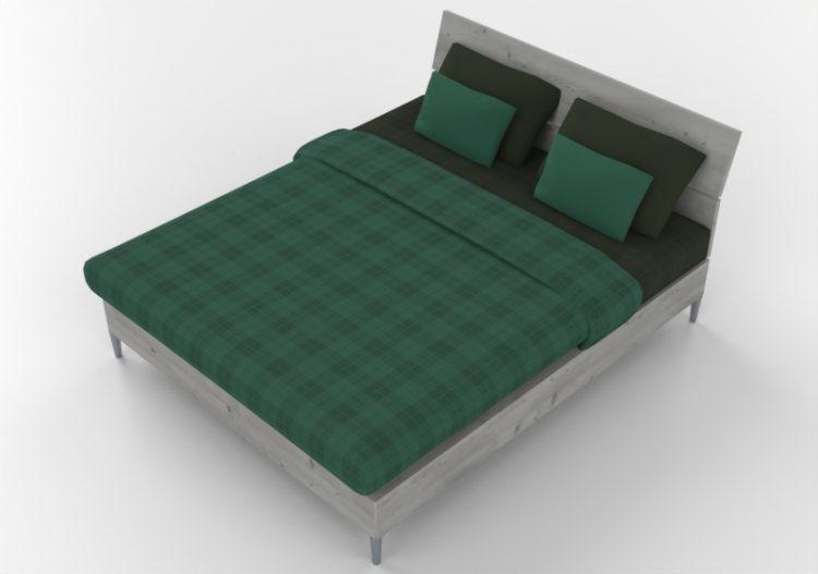 3D Beds - Double bed 170x206cm - ACCA software