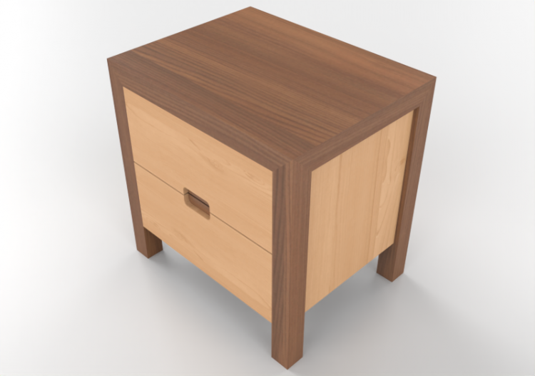 Camas 3D - Mesinha de cabeceira 2 gavetas 45x41x45cm - ACCA...