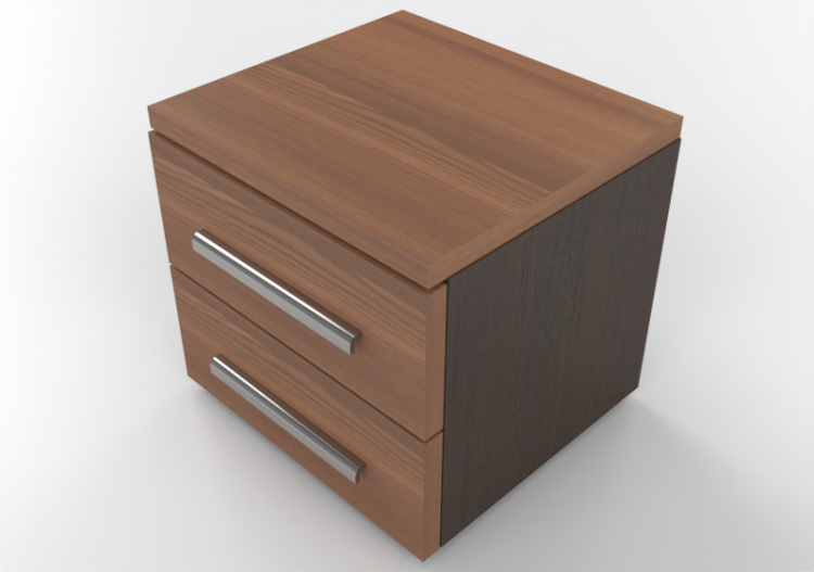 Beds and Side Cabinets 3D - 2 Drawers bedside cabinet...
