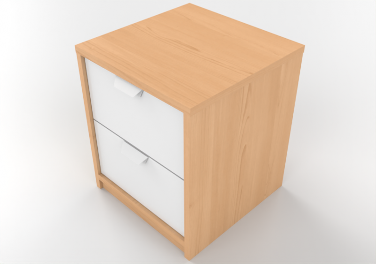 Letti 3D - Comodino 2 cassetti 41x41x48cm - ACCA software