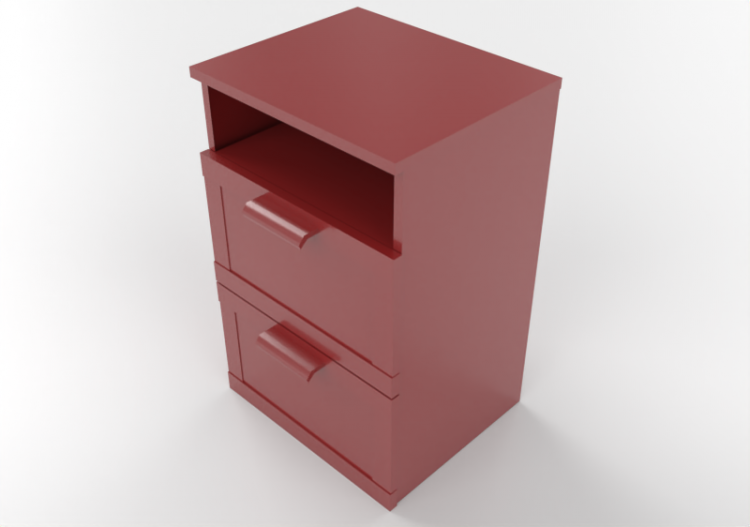 Beds and Side Cabinets 3D - 2 Drawers bedside cabinet...