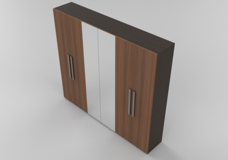Wardrobes and Cabinets 3D - 6 Door Wardrobe with mirror...
