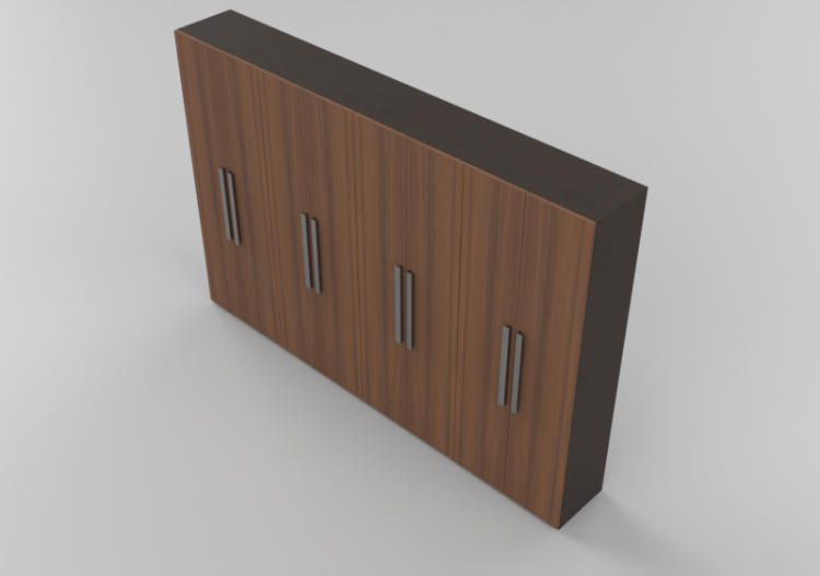 Wardrobes and Cabinets 3D - 8 Door Wardrobe 365x55x245cm -...