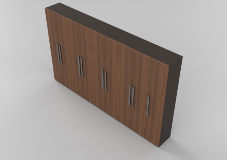 Wardrobes and Cabinets 3D - 9 Door Wardrobe 410x55x245cm -...