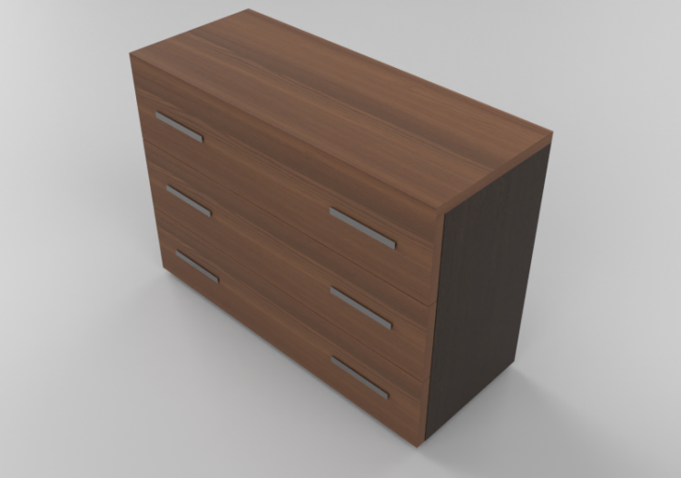 Armarios y Cómodas 3D - Cajonera 3 cajones 107x44x77cm -...