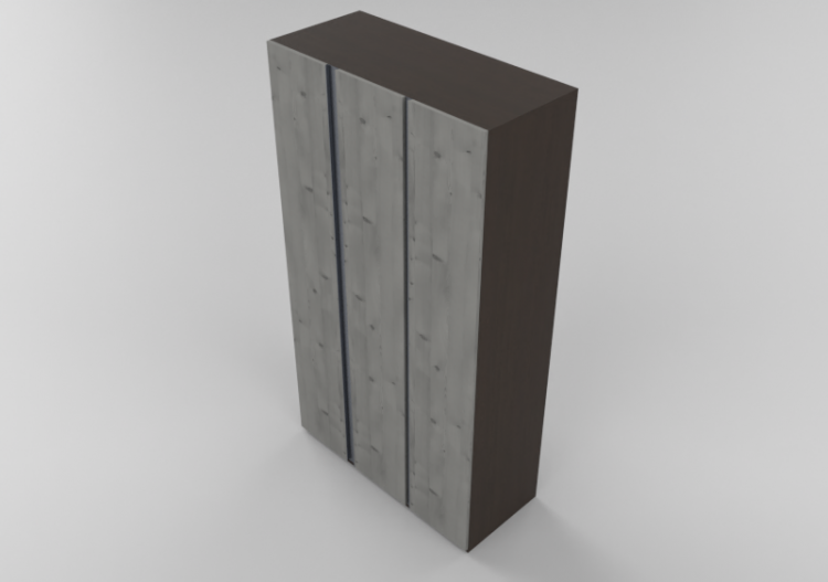 Wardrobes and Cabinets 3D - 3 Door Wardrobe 138x60x250cm -...