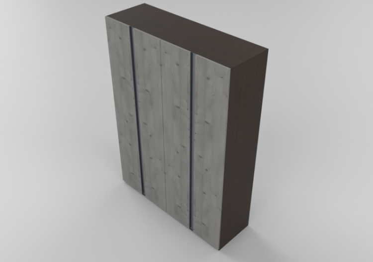 Wardrobes and Cabinets 3D - 4 Door Wardrobe 183x60x250cm -...