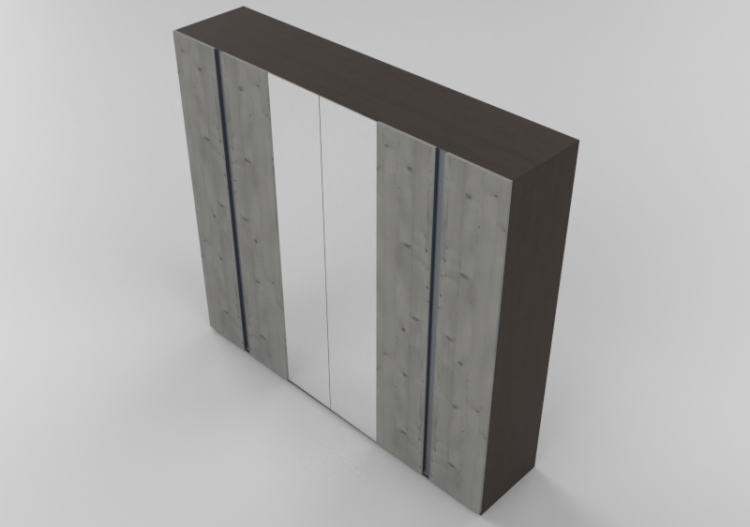 Wardrobes and Cabinets 3D - 6 Door Wardrobe with mirror...