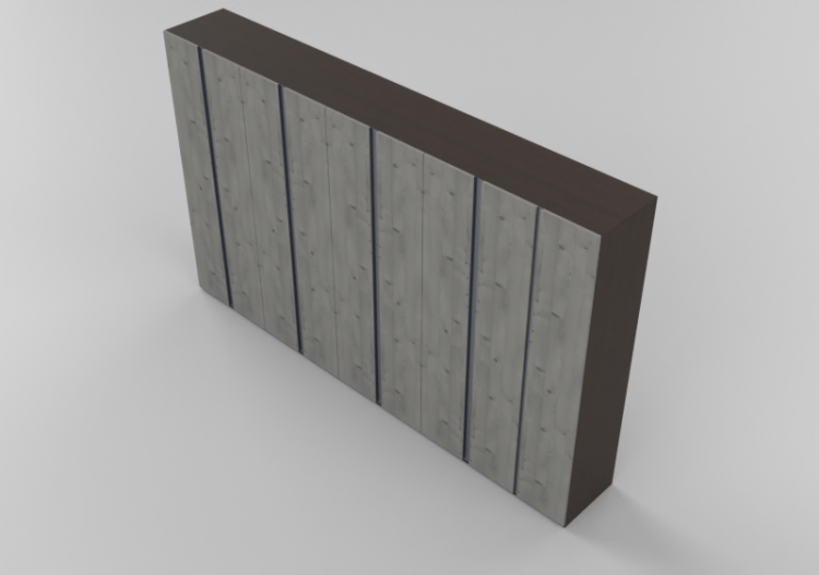 Wardrobes and Cabinets 3D - 9 Door Wardrobe 410x60x250cm -...