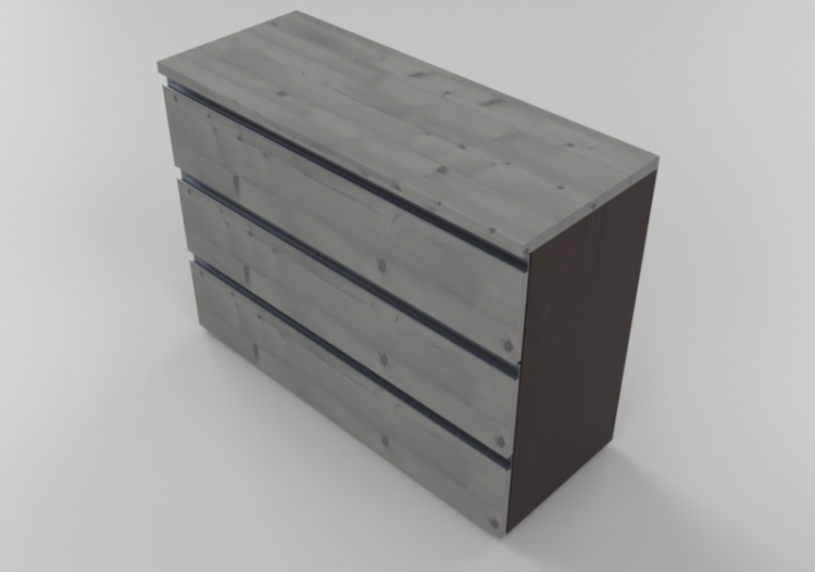 Armarios y Cómodas 3D - Cajonera 3 cajones 116x46x86cm -...