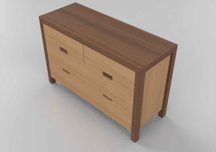 Armarios y Cómodas 3D - Cajonera 3 cajones 120x45x77cm -...