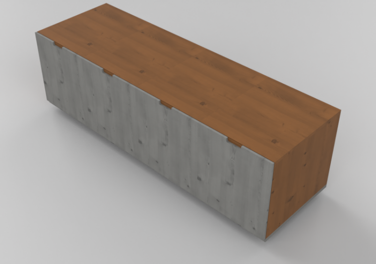 Armarios y Cómodas 3D - Cajonera 3 cajones 180x57x57cm -...