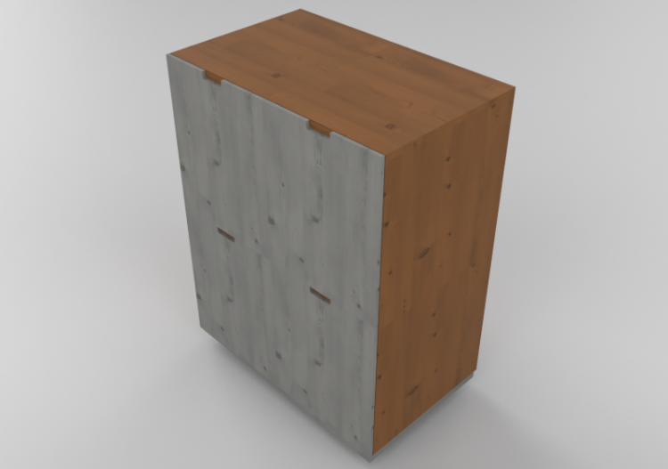 Armarios y Cómodas 3D - Cajonera 4 cajones 90x57x120cm -...