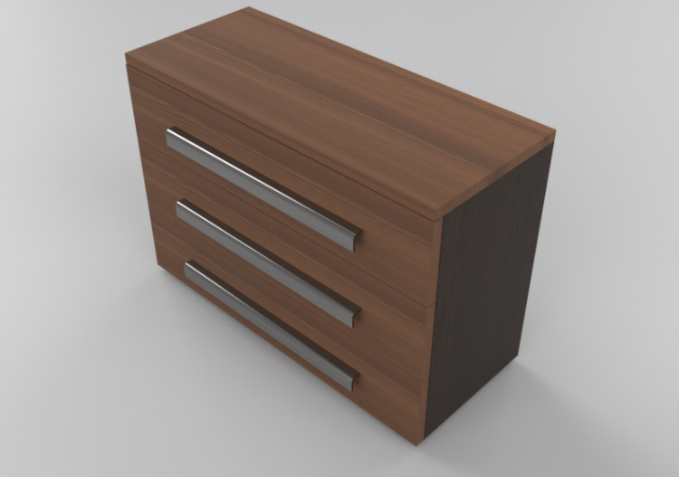 Wardrobes and Cabinets 3D - 4 Drawer cabinet 90x90x42cm -...