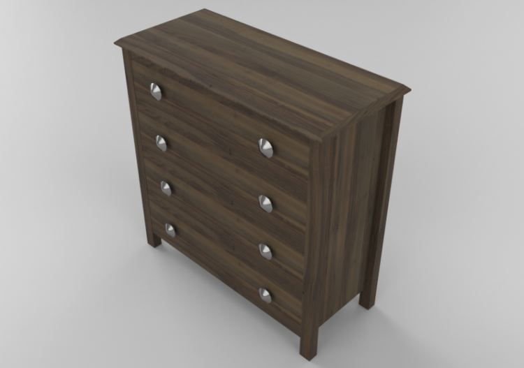 Armarios y Cómodas 3D - Cajonera 4 cajones 90x90x42cm -...