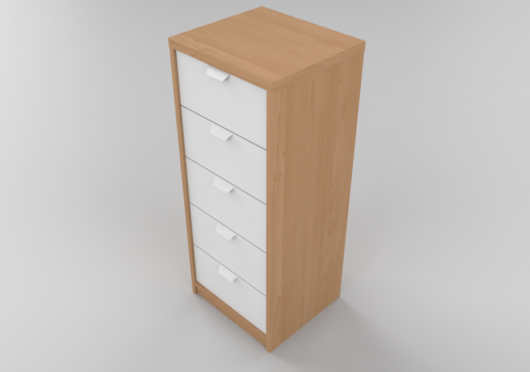 Wardrobes and Cabinets 3D - 6 Drawers cabinet 45x41x109cm -...