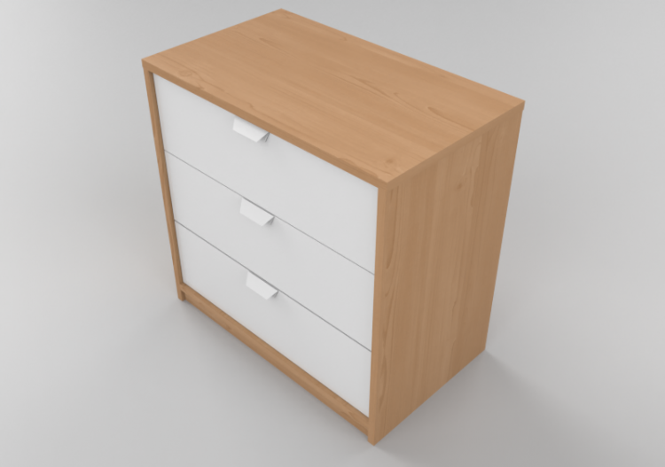 Wardrobes and Cabinets 3D - Cabinet with 3 drawers...