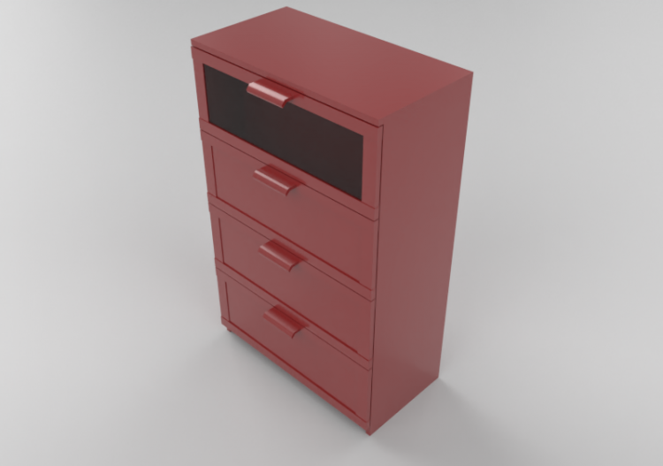 Armarios y Cómodas 3D - Cajonera 4 cajones 78x45x124cm -...