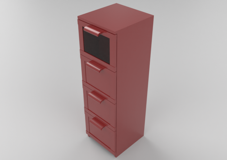 Armoires 3D - Semainier 4 tiroirs 39x45x124cm - ACCA...