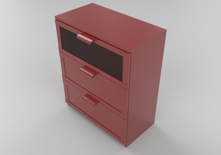 Armarios y Cómodas 3D - Cajonera 3 cajones 78x45x95cm -...