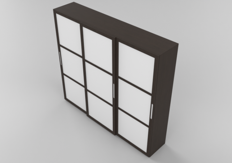 3D Schränke und Kommoden - Schrank mit 3 Schiebetüren...
