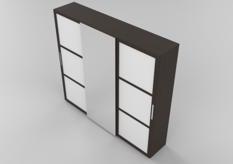 Armários 3D - Armário 3 portas corrediças com espelho...