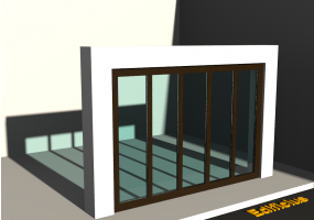 3D Tür/Fenster - Okno na terasu