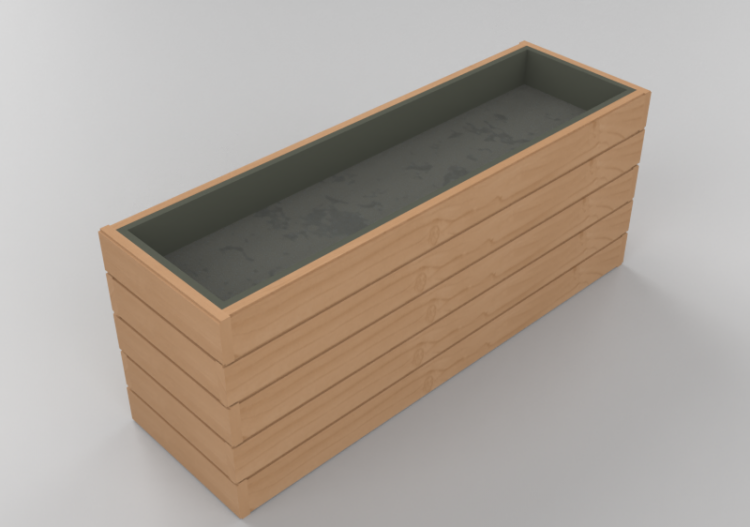 Panchine e Fioriere 3D - Fioriera da pavimento in legno per...