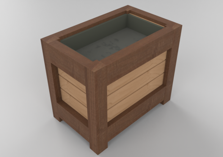 Bancos 3D - Plantador de piso de madeira para jardins e...