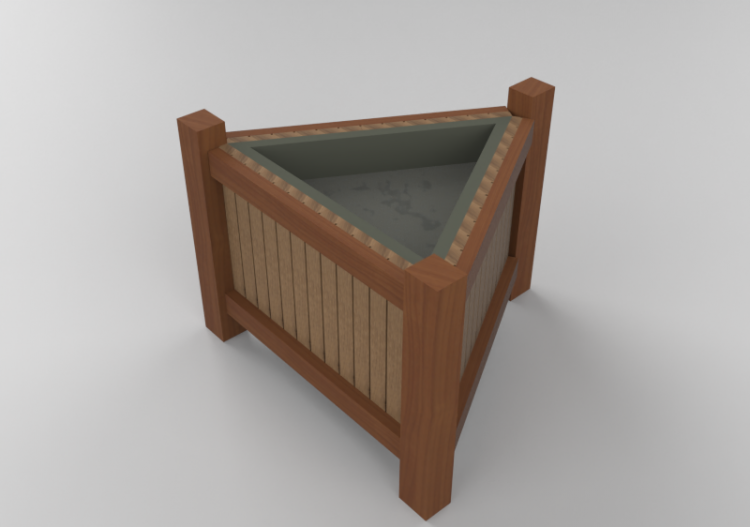 Benches and Planters 3D - Wooden floor planter for gardens...