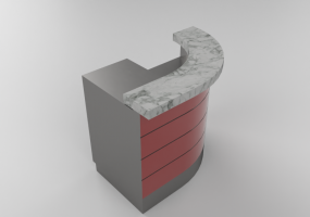 3D Counter Desks - Right hand side corner counter 140x90cm