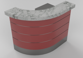 3D Counter Desks - Right hand side corner counter 140x90cm