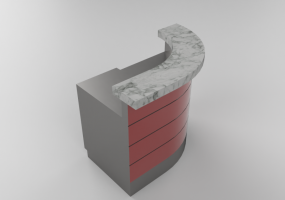 3D Counter Desks - Right hand side corner counter 140x90cm