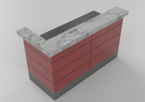 3D Counter Desks - Linear Counter 200x900cm