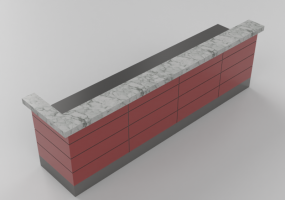 3D Counter Desks - Linear Counter 380x900cm