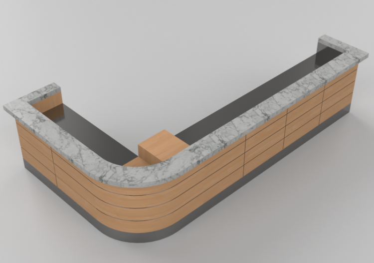 Balcões 3D - Balção linear 520x290cm - ACCA software