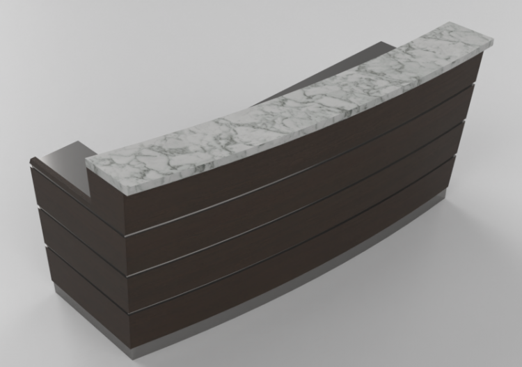 3D Counter Desks - Linear Counter 240x120cm - ACCA software