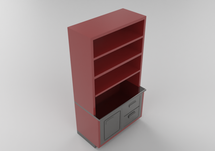 3D Counter Desks - Linear Counter with fridge 135x250cm -...