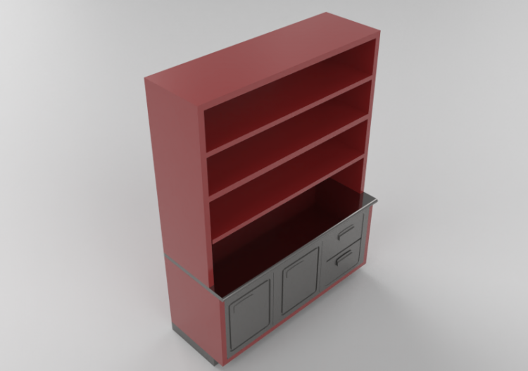 3D Counter Desks - Linear Counter with fridge 190x250cm -...