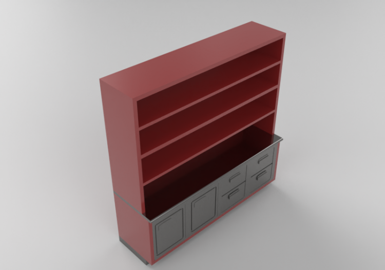 Comptoirs 3D - Comptoir Linéaire avec réfrigérateur...