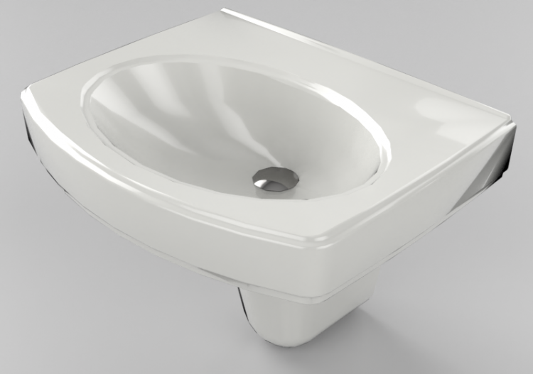 3D Sinks - Suspended bathroom sink 55x45cm - ACCA software