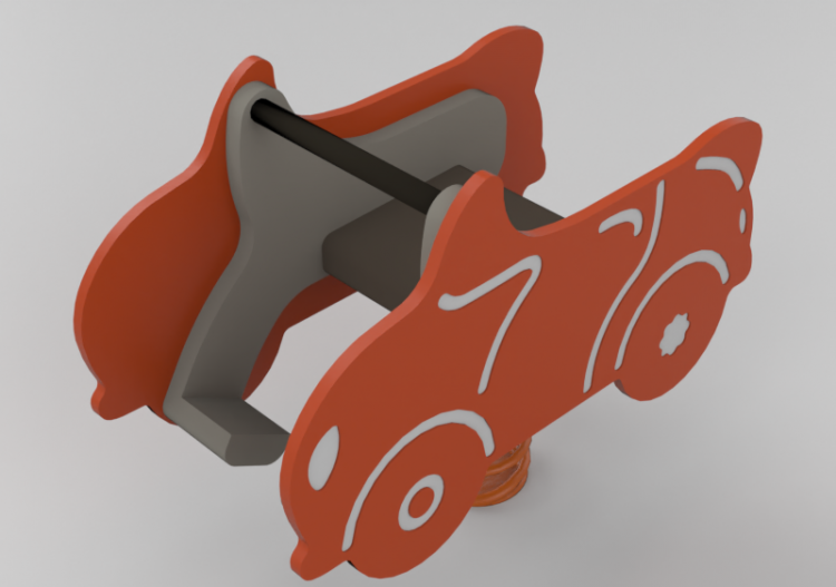 Áreas de recreação 3D - Gangorra de mola de polietileno -...