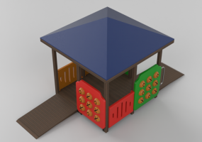 3D Playgrounds - Tot House - Holzhof - MULTI 3 XC03